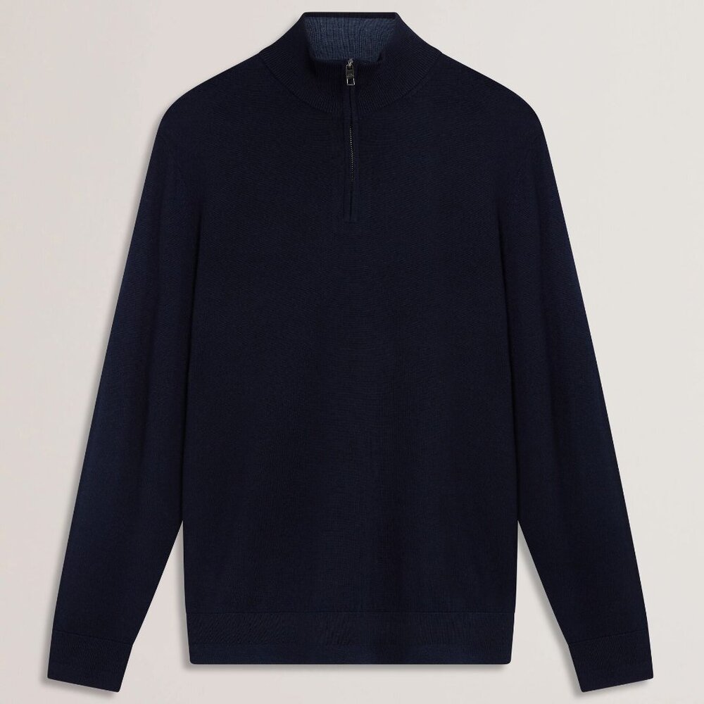 Ted Baker Limehas Men's Navy 1/4 Zip Pullover Sweater-Large (4)- New with Tags